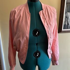 Gently worn blush pink bomber jacket